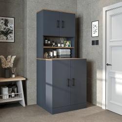 Roomart Kapaklı Çamaşır Makinesi Dolabı 1015 70 cm Atlas Çam-Antrasit uygulama örneği