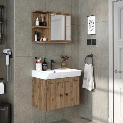 Roomart Ada Lavabolu Banyo Dolabı 2'li Set 60 cm Atlas Çam uygulama örneği