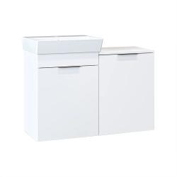 Roomart Dubai Sepetli Lavabolu Banyo Alt Dolabı 90 cm Beyaz