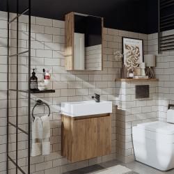 Roomart Mini Lavabolu Banyo Dolabı 2'li Set 50,5 cm Atlas Çam uygulama örneği