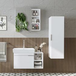 Roomart Likya Lavabolu Banyo Dolabı 3'lü Set 82 cm Beyaz uygulama örneği
