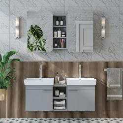 Roomart Likya Çift Lavabolu Banyo Dolabı Takımı 120 cm Külgri uygulama örneği