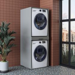 Roomart Yavaşlatıcı Çekmeceli Çamaşır ve Kurutma Makinesi Dolabı 185 cm Külgri uygulama örneği