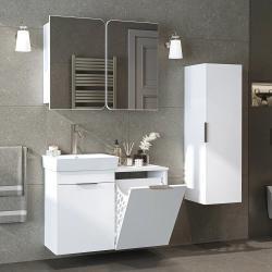 Roomart Dubai Sepetli Banyo Dolabı 3'lü Set 90 cm Beyaz uygulama örneği