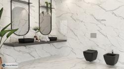 Seramiksan 60x120 Gloria Sugar White Sugar Effect uygulama örneği