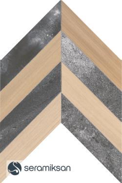Seramiksan 40x60 Loft Antrasit-Ladın Ceviz Motif Mat