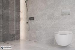 Seramiksan 40x80 Capella Glossy Relief L.Gray Parlak uygulama örneği