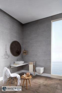 Seramiksan 30x60 Grunge Gray Mat uygulama örneği