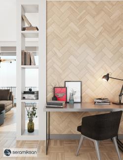 Seramiksan 15x90 Wood Dream Açık Gri Mat uygulama örneği