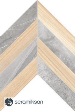 Seramiksan 40x60 Loft Gri-Ladın Badem Motif Mat