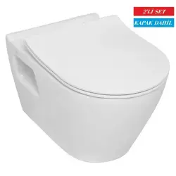 Serel Smart Kanalsız Asma Klozet (SM26) + Blaze Slim Yavaş Kapanan Kapak 2li Set