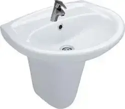 Serel Begonya 40x51 cm Yarım ayaklı Lavabo (Batarya Delikli) 2841T+2822 Beyaz
