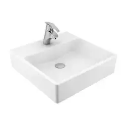 Serel Tezgah Üstü Kare Lavabo 50x50 Cm 2042TXS110H Beyaz