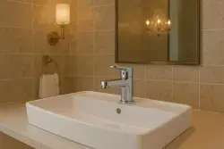 Serel Rita Tezgah Üstü Batarya Delikli Lavabo RT30TXS110H Beyaz uygulama örneği