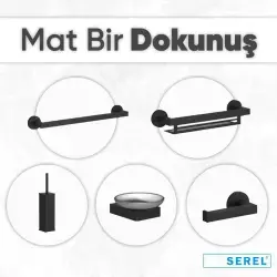 Serel Rita Banyo Havlu Bornoz Askısı Mat Siyah Paslanmaz- Pirinç 140112005S