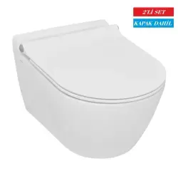 Serel Smart Kanalsız Asma Klozet+Serel Beta Yavaş Kapanan Klozet Kapağı (SM25ADS110+223BT00002) Beyaz