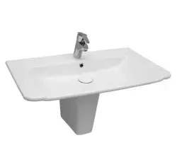Serel Diagonal 48x75 cm Yarım Ayaklı Lavabo DG30+DG21 Beyaz