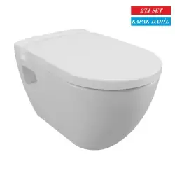 Serel Smart Asma Klozet + Serel Beta Slim Yavaş Kapanan Klozet Kapağı (SM23ODS110H+223BS00002) Beyaz