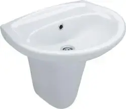 Serel 40x51 Cm Lavabo Deliksiz (2841d) + Serel Yarım Ayak (2822) 2841D+2822 Beyaz