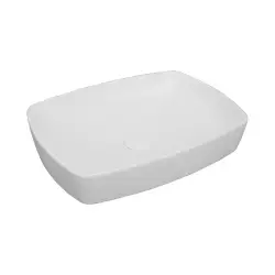 Serel Minimal 44x60 cm Tezgah Üstü Çanak Lavabo Batarya Deliksiz Mat Beyaz 1633DXL010H