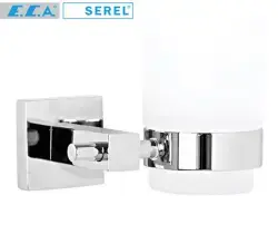 Serel Diagonal Diş Fırçalık 140104003 Krom, cam