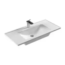 Serel Star 46x100 Cm Tezgah Etajerli Lavabo 3037TXS110H Beyaz