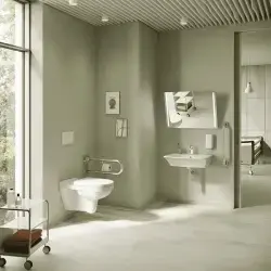 Serel Bedensel Engelli Asma Klozet (3045) + Beta Yavaş Kapanan Kapak 2'li Set uygulama örneği