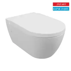 Serel Sapphire Asma Klozet + Serel Beta Yavaş Kapanan Tak Çıkar Klozet Kapağı Beyaz