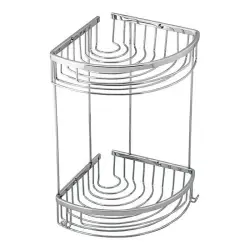 Serel Otel İkili Süngerlik Duş Rafı Şampuanlık 180x180 mm 140109022 Krom
