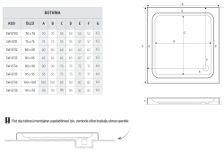 Shower Bothina Kare Flat Duş Teknesi — 70 x 70 cm, Siyah