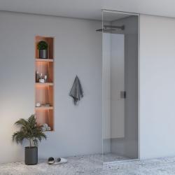 Shower Macro MC1 Sabit Camlı Seperatör Duşakabin — 125 cm, Mat Siyah