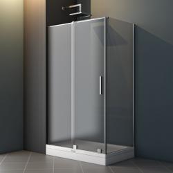 Shower Moon MN10 1 Sabit 1 Çalışır Yan Panelli Lüks Duşakabin — 90 x 140 cm, Mat Siyah