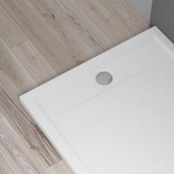 Shower Slim Kare Flat Duş Teknesi — 90 x 90 cm, Taş desen