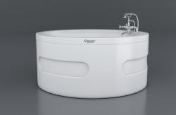 Shower Anka Özel Küvet — 150 x 150 cm, Oturmalı, Beyaz, Ekstra sistem