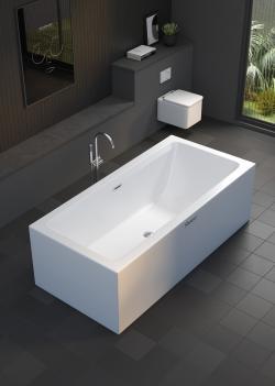 Shower Sharp Plus Bağımsız Küvet — 92 x 202 cm, İç-dış Siyah, Sistemsiz