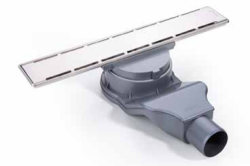 Sukar Line 4 80 cm Duş Kanalı Yandan Çıkış Ø50 mm Plain Izgara Paslanmaz Çelik Kasa Yalıtım Eteksiz