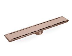 Sukar Line 6 50 cm Duş Kanalı Ø50 mm Plain Izgara Bronz Kokumatik Koku Önleyici Paslanmaz Çelik Kasa