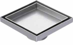 Sukar Line 9 15x15 cm Duş Süzgeci Alttan Çıkış Ø50 mm Seramik Uyumlu Izgara Paslanmaz Komple Paslanmaz Çelik Kasa Sürme Yalıtım Köprülü
