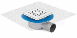 Sukar Line 5 10x10 cm Duş Süzgeci Yandan Çıkış Ø50 mm Kare Izgara Paslanmaz Çelik Çerçeveli Kontra Vidalı Yükseklik Ayarı uygulama örneği