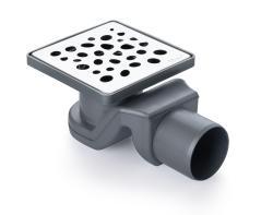 Sukar Twisty 8x8 cm Duş Süzgeci Yandan Çıkış Ø50 mm Çakıl Taşı Izgara Paslanmaz Plastik Çerçeveli Modüler Yükseklik Ayarı