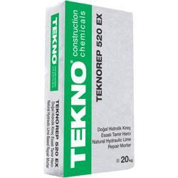 TEKNO Teknorep 520 Ex Doğal Hidrolik Kireç Esaslı Tamir Harcı Kırık Beyaz 20 kg