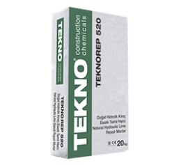 TEKNO Teknorep 520 Doğal Hidrolik Kireç Esaslı Tamir Harcı Sütlü Kahve 20 kg