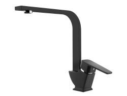 Tema Kare Kuğu Lavabo Bataryası Slim Borulu Mat Siyah
