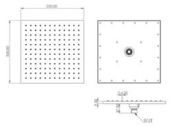 Teska Kare ABS Tepe Duşu 25x25 cm Krom Beyaz uygulama örneği