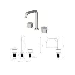 Teska Grande Plus Ankastre Lavabo Bataryası Krom
