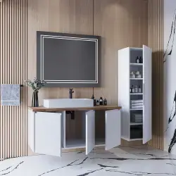 Teta Home Viyana Banyo Dolabı Seti 120x50x50 cm Beyaz uygulama örneği