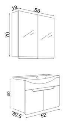 Teta Home Meksika Banyo Dolabı Seti 52x30,5x50 cm Vanilya-Atlantik Çam uygulama örneği