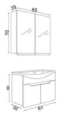 Teta Home Meksika Banyo Dolabı Seti 61x32x50 cm Vanilya-Atlantik Çam uygulama örneği