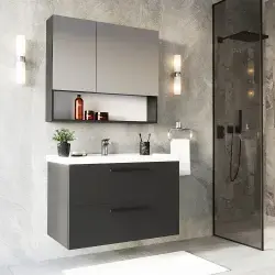 Teta Home Batum Banyo Dolabı Seti 62,5x42,5x50 cm Antrasit uygulama örneği