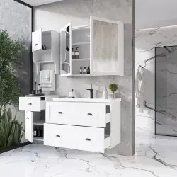 Teta Home Gündüz Banyo Dolabı Seti 76x44x50 cm Beyaz uygulama örneği